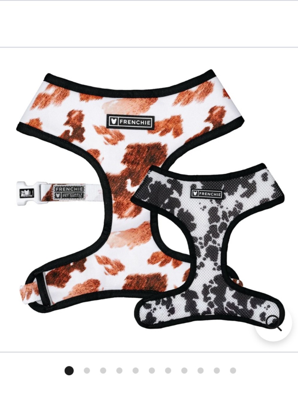 Frenchie Harness cow print